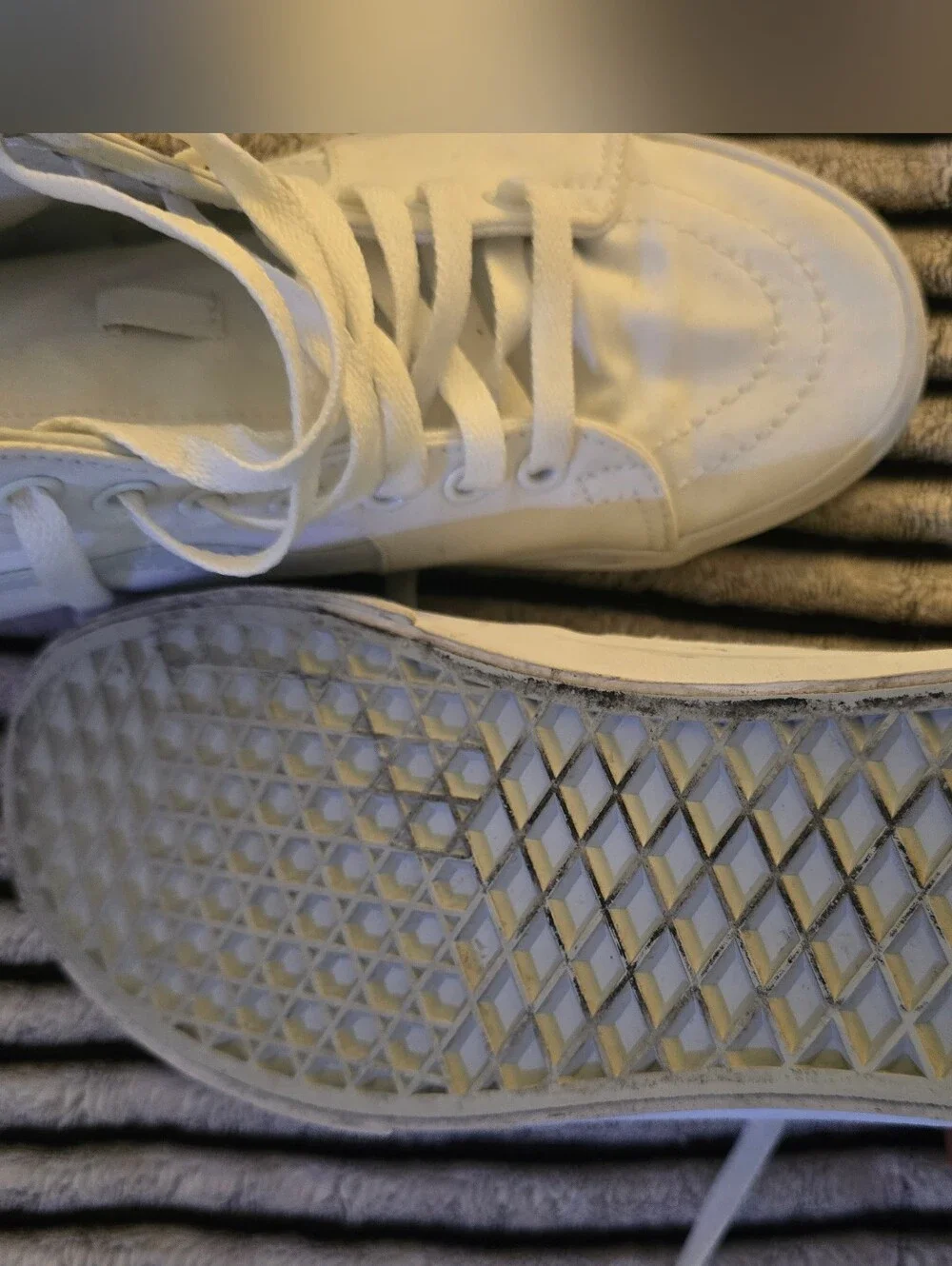 Vans Sk8-Hi White High-Top Sneakers With Light Blue Detail